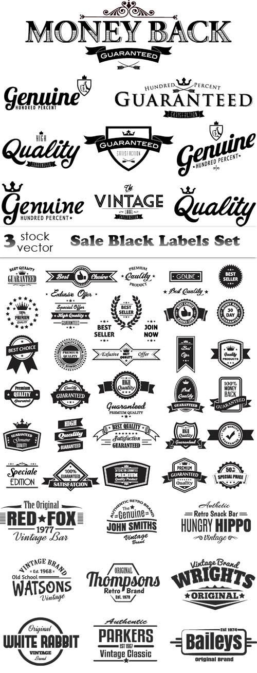 Vectors - Sale Black Labels Set