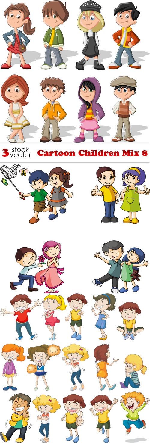 Vectors - Cartoon Children Mix 8
