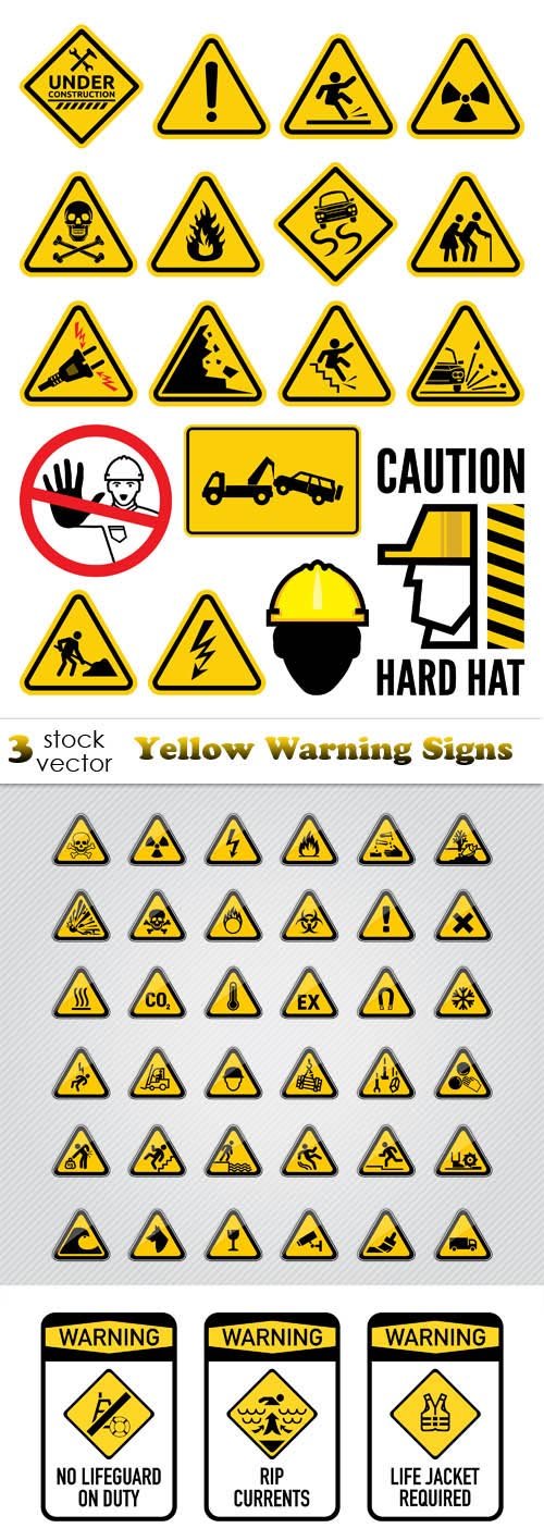 Vectors - Yellow Warning Signs