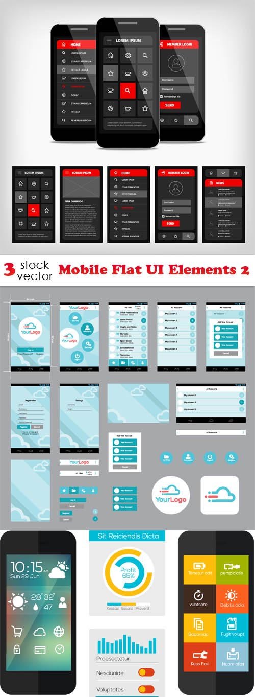 Vectors - Mobile Flat UI Elements 2