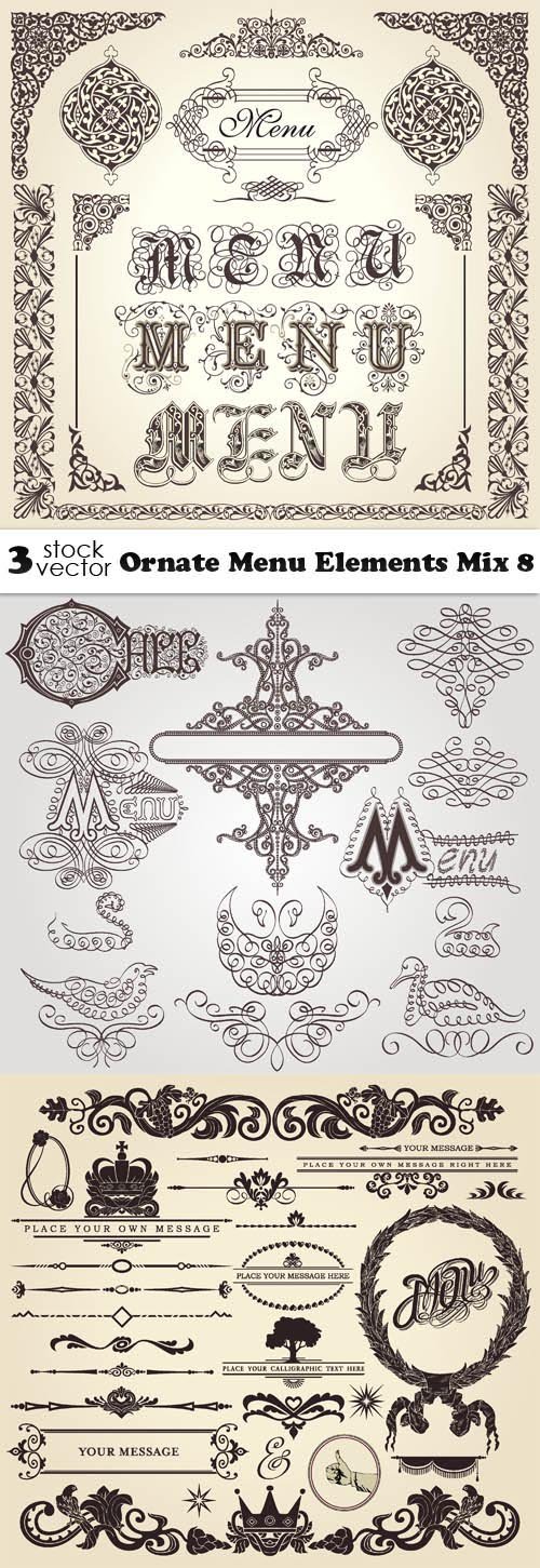 Vectors - Ornate Menu Elements Mix 8