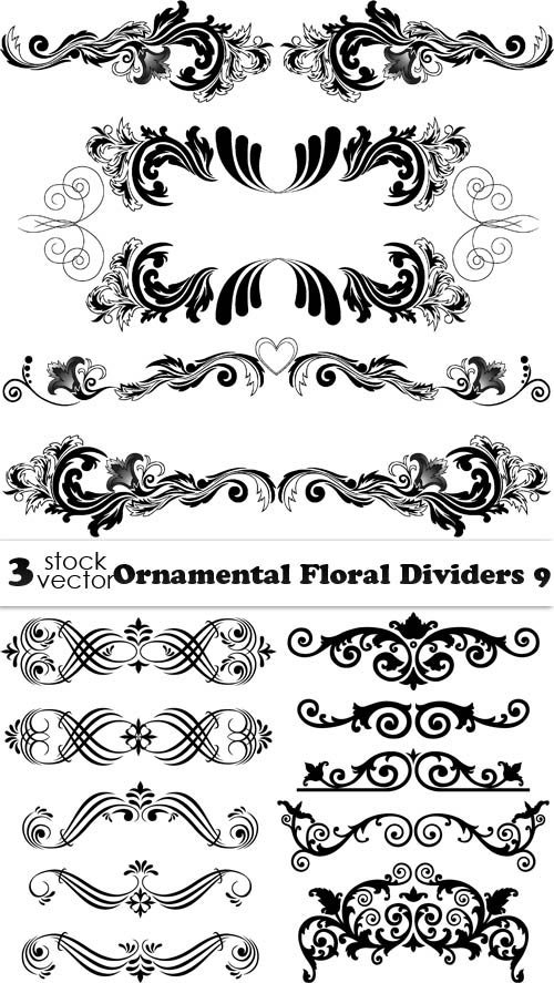 Vectors - Ornamental Floral Dividers 9