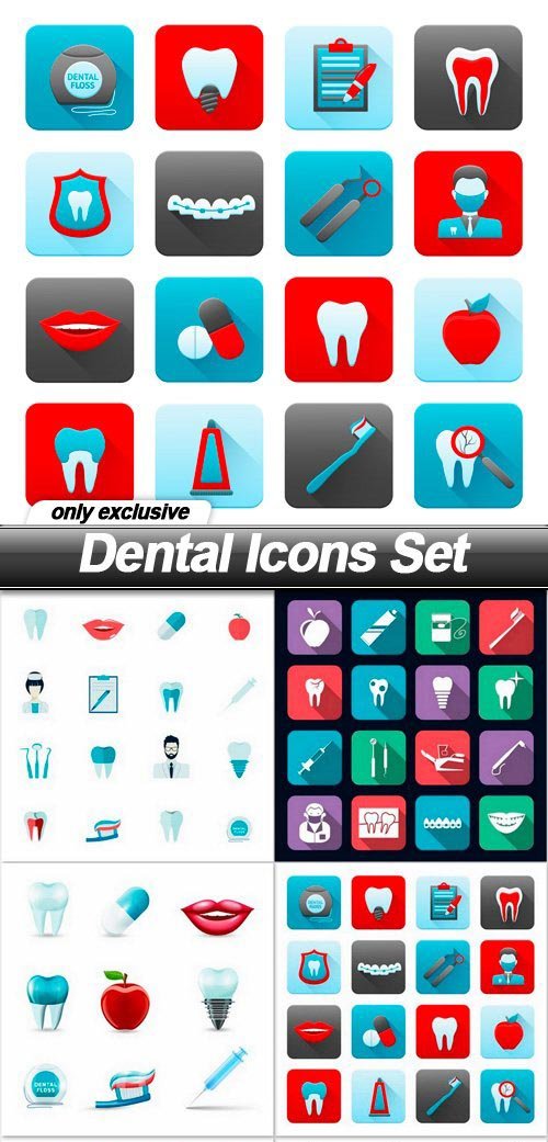 Dental Icons Set - 8 EPS