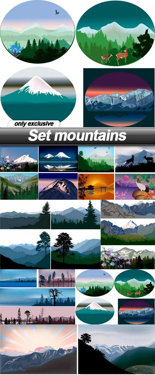 Set mountains - 7 EPS