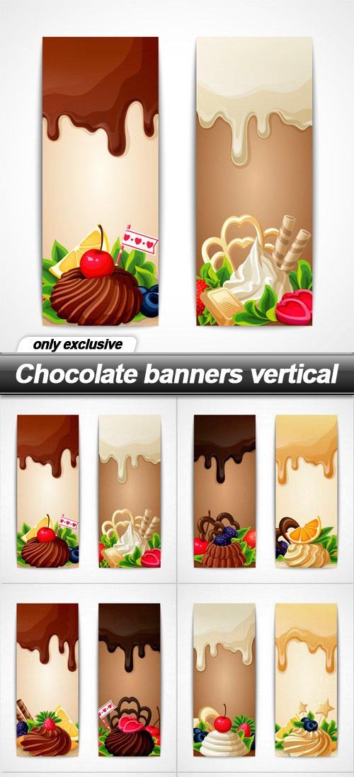 Chocolate banners vertical - 6 EPS