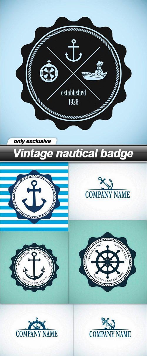 Vintage nautical badge - 10 EPS