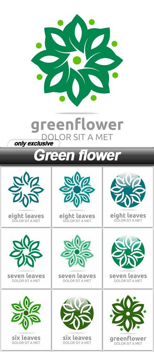 Green flower - 15 EPS