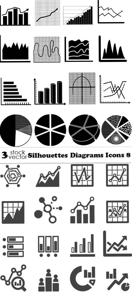 Vectors - Silhouettes Diagrams Icons 8