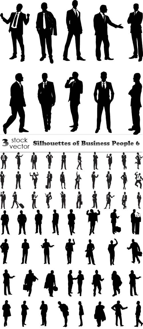 Vectors - Silhouettes of Business People 6