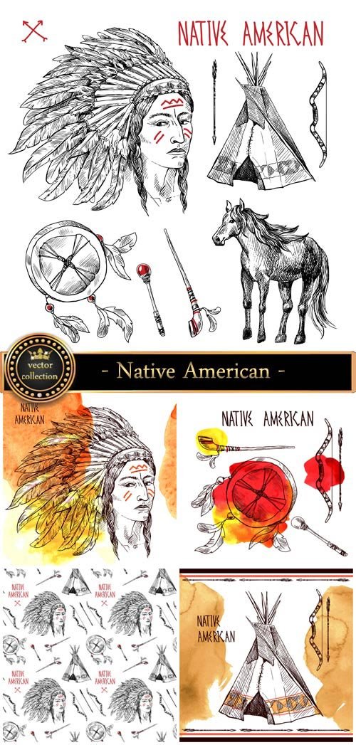 Native American, vector elements