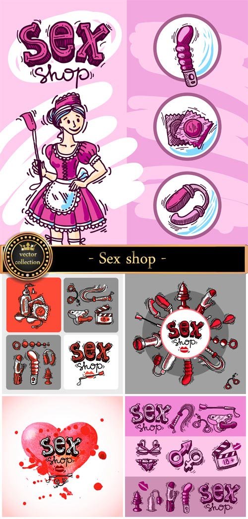 Vector elements of the sex shop