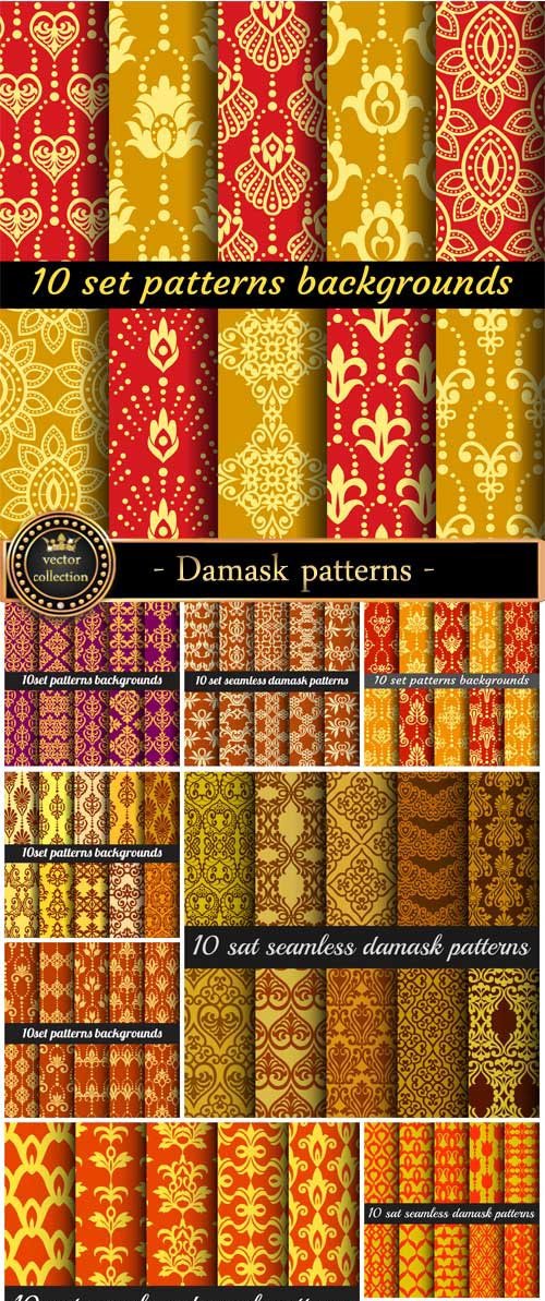 Damask patterns seamless texture vector