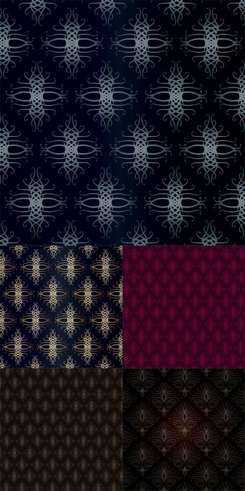 Vector Set - Seamless Damask Wallpaper