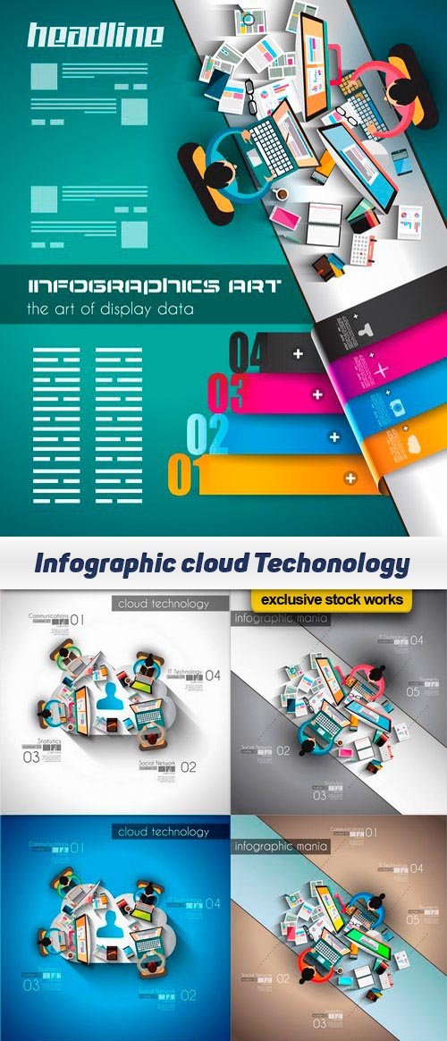 Infographic cloud Techonology - 10 EPS