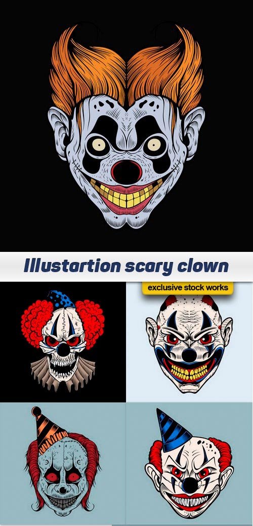 Illustartion scary clown - 11 EPS