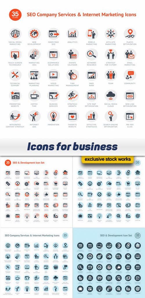 Icons for business - 10 EPS