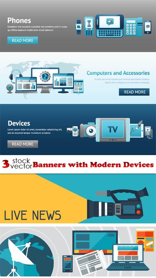 Vectors - Banners with Modern Devices