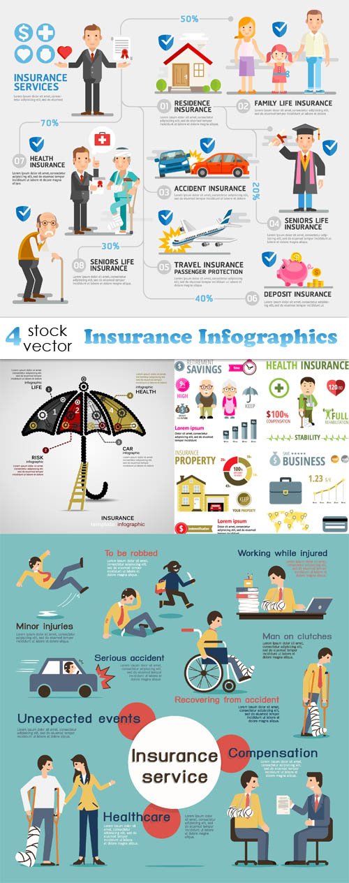 Vectors - Insurance Infographics