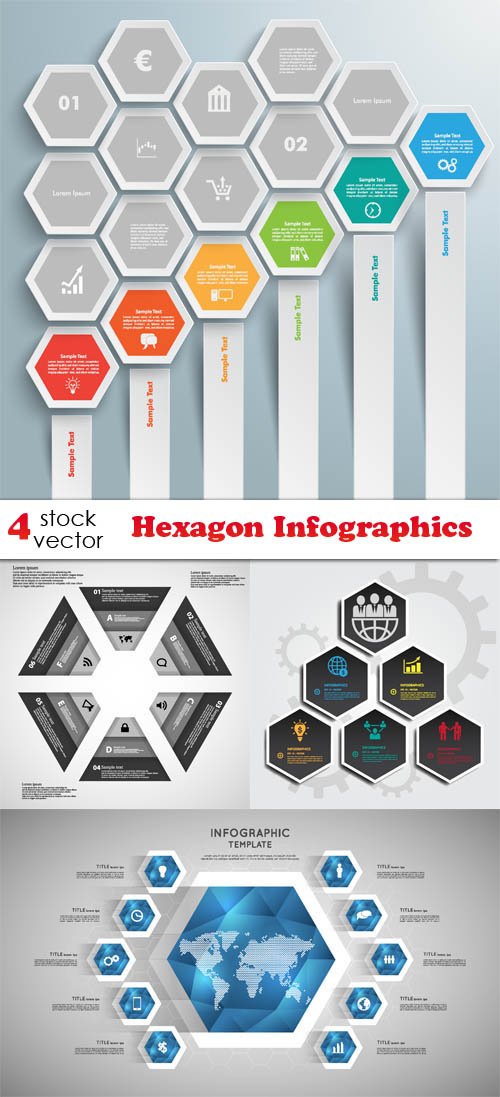 Vectors - Hexagon Infographics