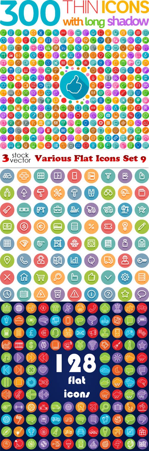 Vectors - Various Flat Icons Set 9