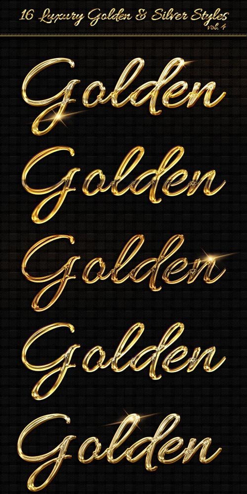 GraphicRiver - 16 Luxury Golden & Silver Text Styles vol4