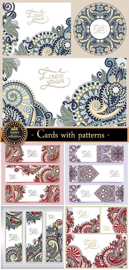 Vector banners and cards with patterns