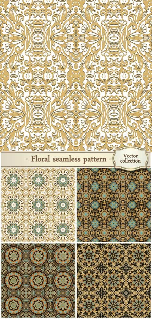 Vector background with floral seamless pattern
