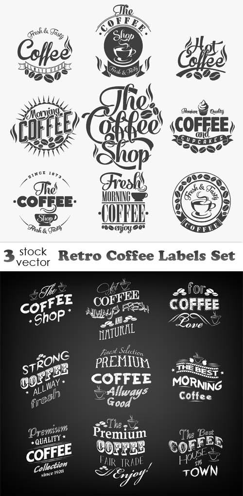 Vectors - Retro Coffee Labels Set