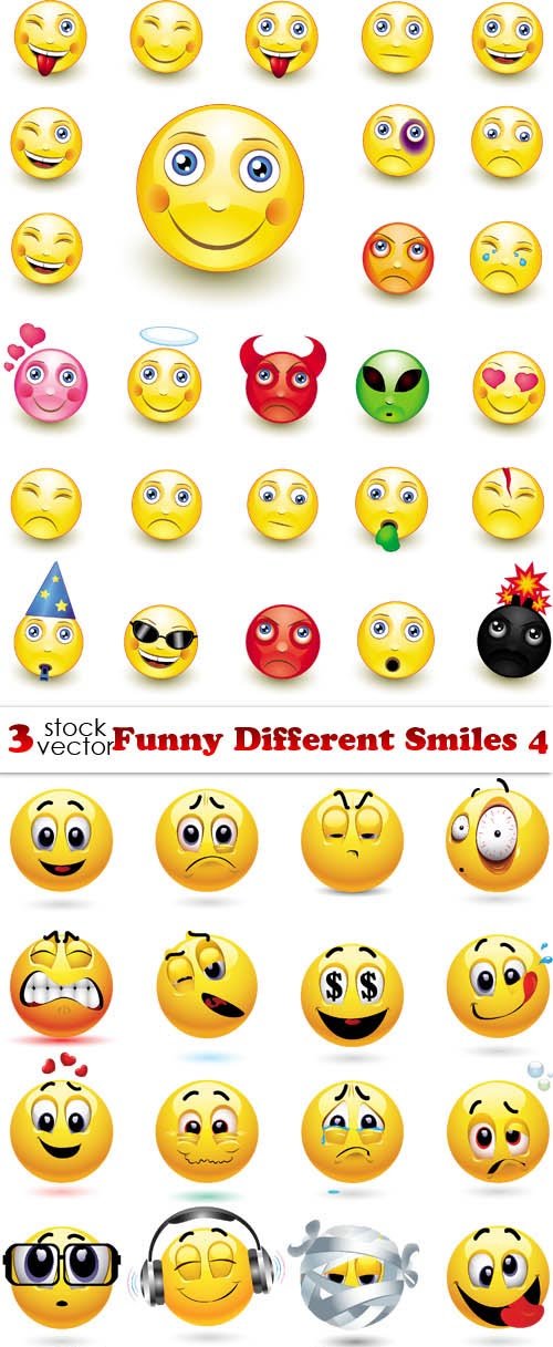 Vectors - Funny Different Smiles 4