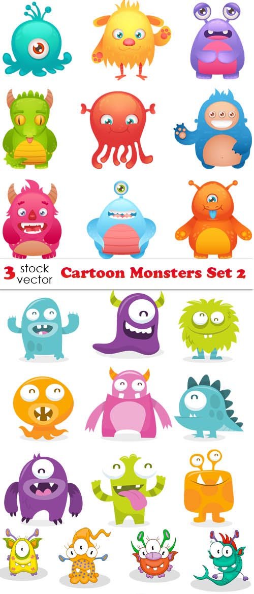 Vectors - Cartoon Monsters Set 2