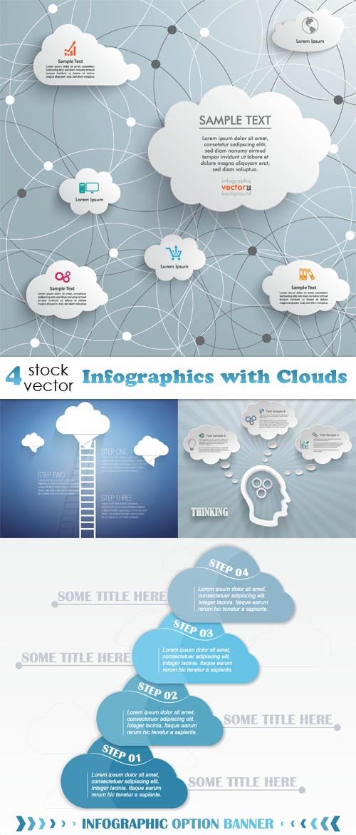 Vectors - Infographics with Clouds