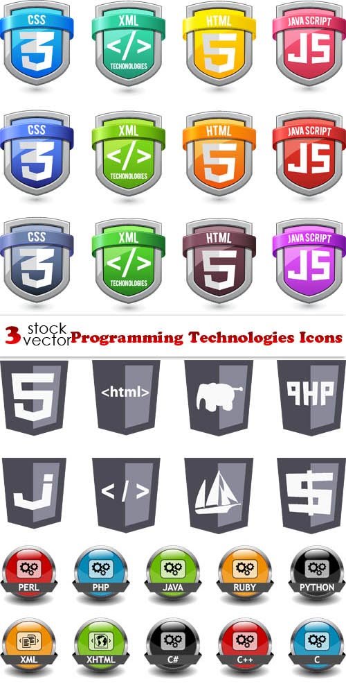 Vectors - Programming Technologies Icons