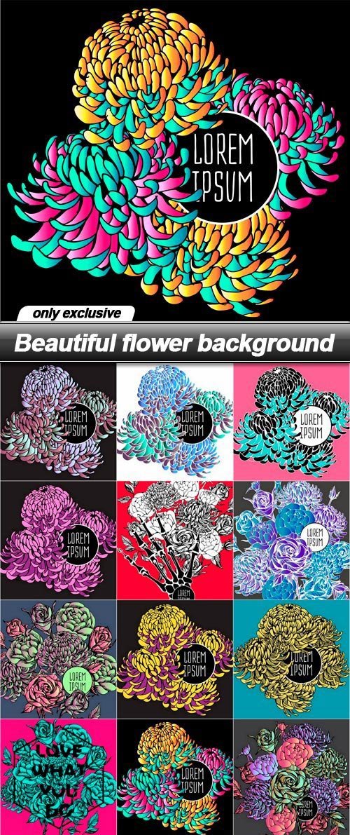 Beautiful flower background - 15 EPS