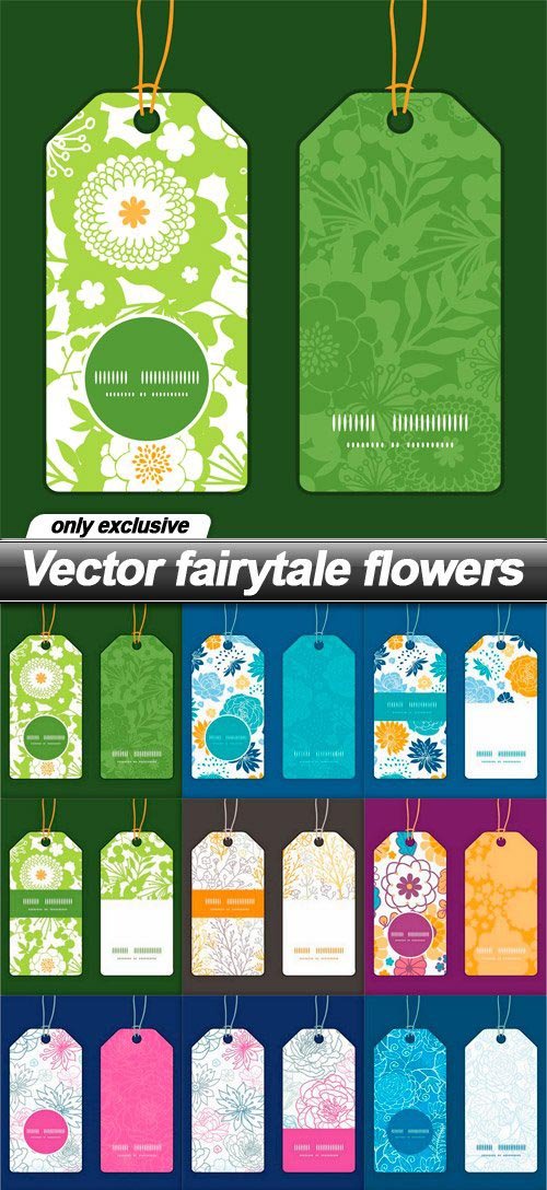 Vector fairytale flowers - 15 EPS