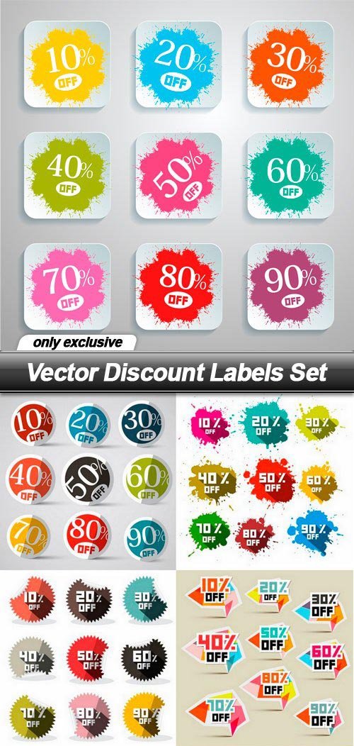 Vector Discount Labels Set - 10 EPS