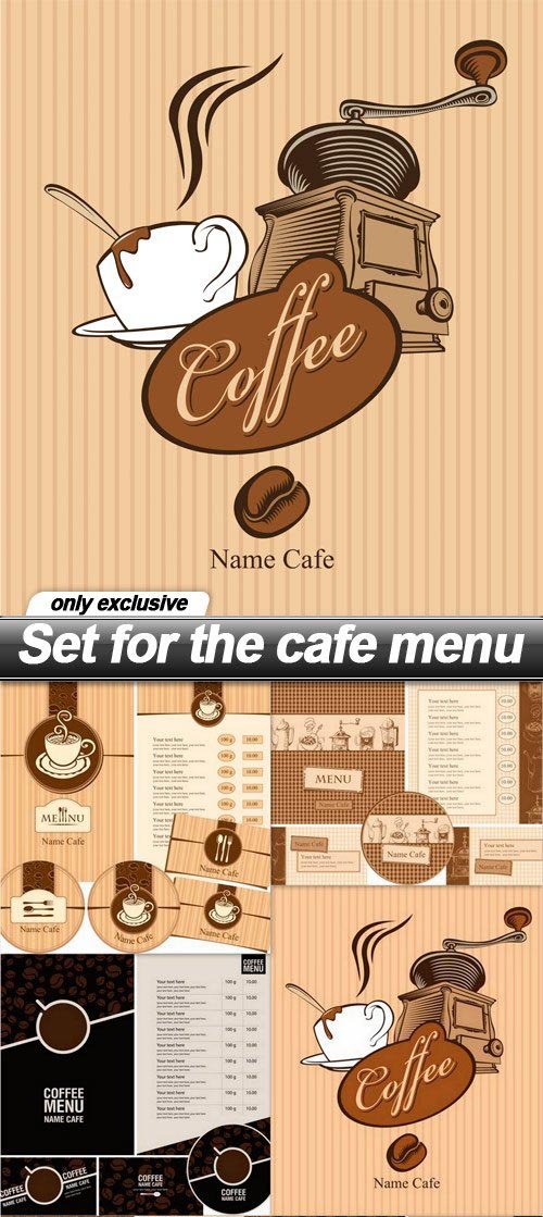 Set for the cafe menu - 10 EPS