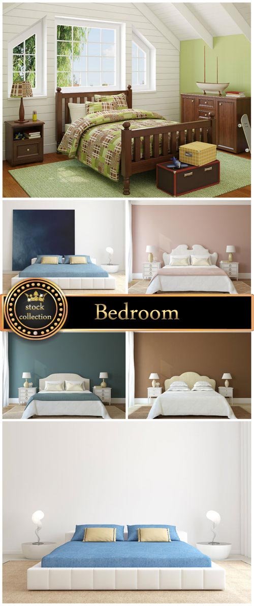 Bedrooms, modern interior - Stock Photo