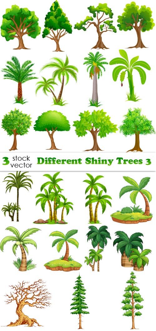Vectors - Different Shiny Trees 3