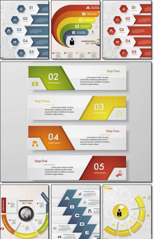 Abstract steps infographics elements - Vector