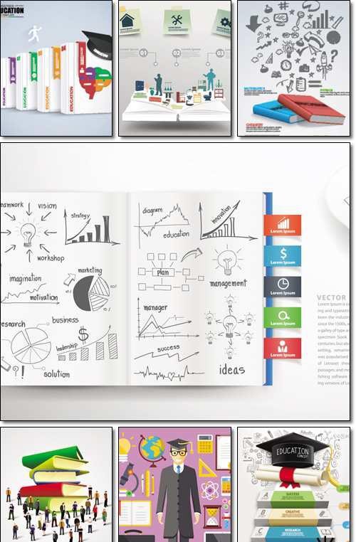 Education business infographic concept - Vector