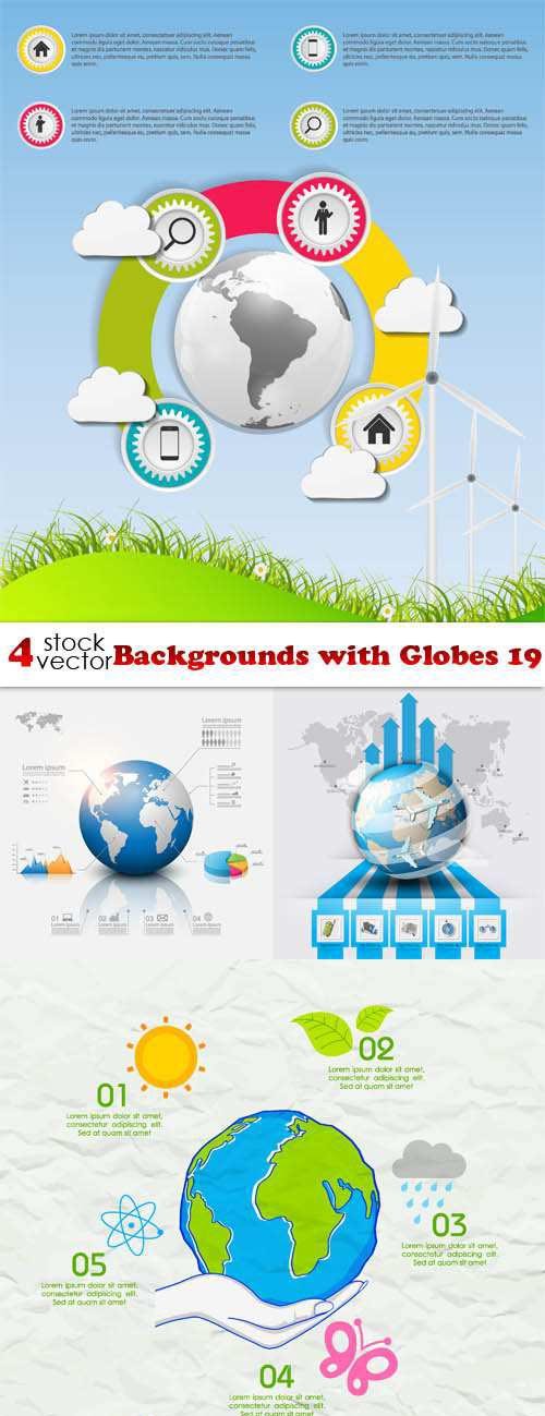Vectors - Backgrounds with Globes 19