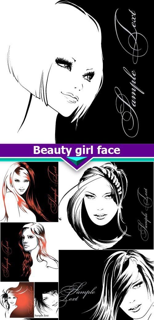 beauty girl face 11X EPS