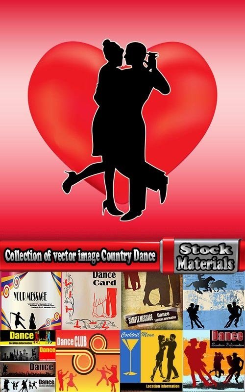 Collection of vector image flyer banner poster Country Dance 25 EPS