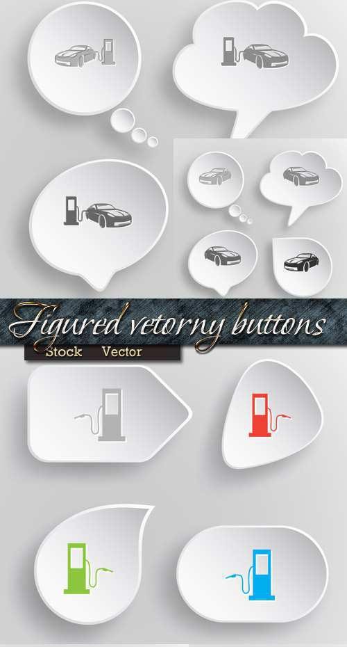 Figured vetornye buttons on gray FRC - Gas, tools, car