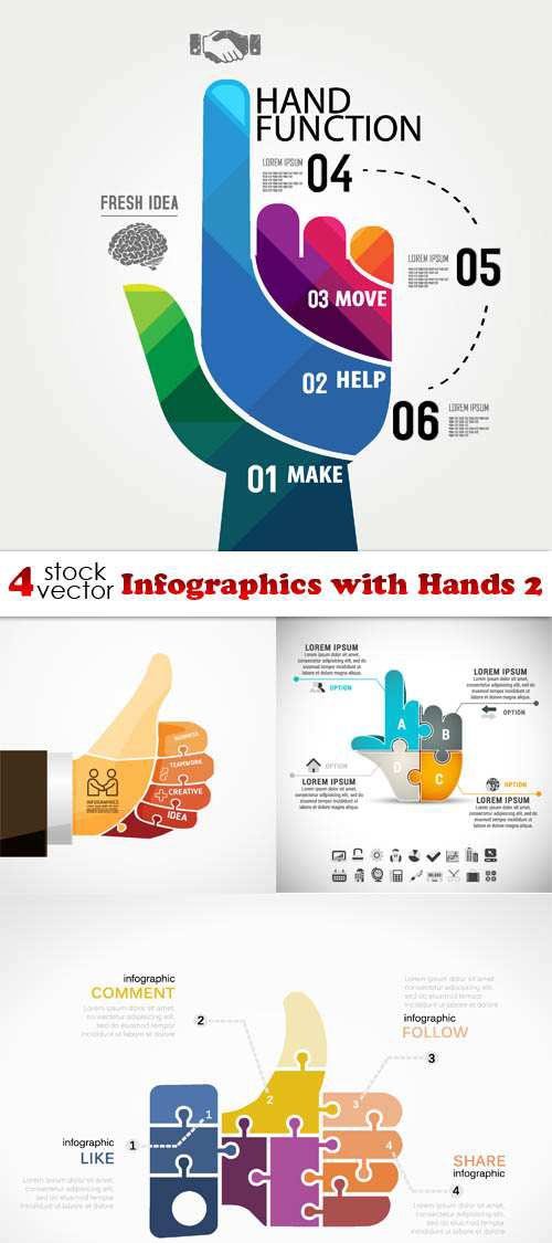 Vectors - Infographics with Hands 2