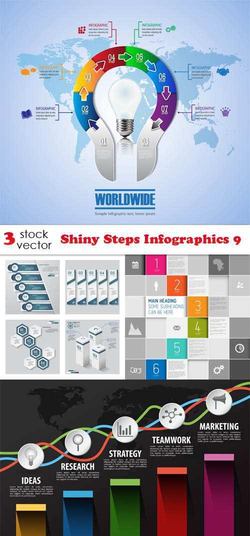 Vectors - Shiny Steps Infographics 9