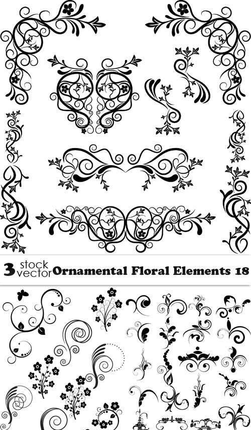 Vectors - Ornamental Floral Elements 18