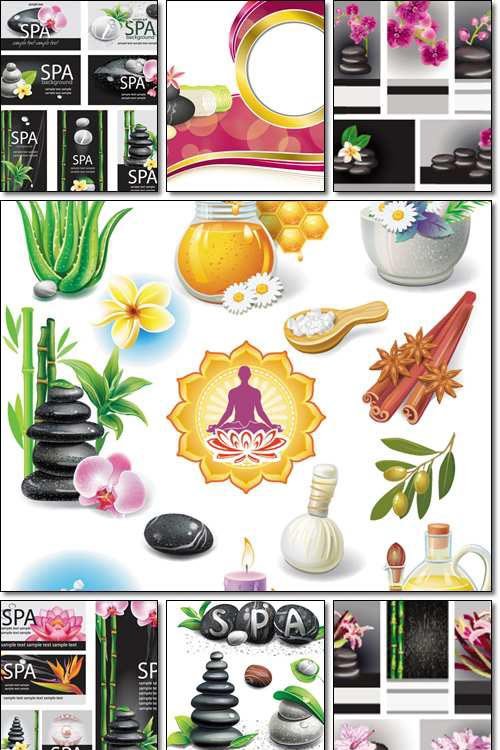 Set of cards for SPA salon - Vector