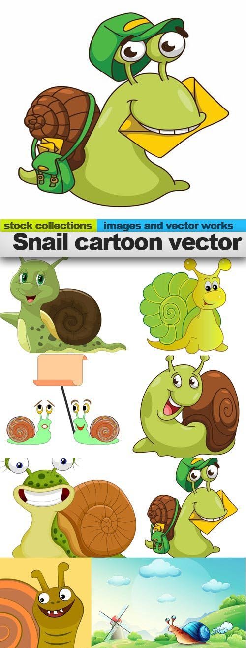 Snail cartoon vector, 10 x EPS