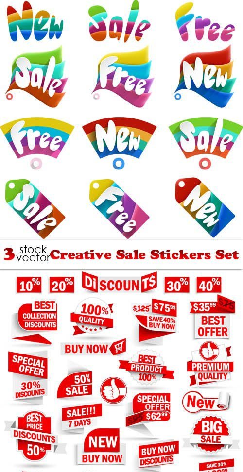 Vectors - Creative Sale Stickers Set